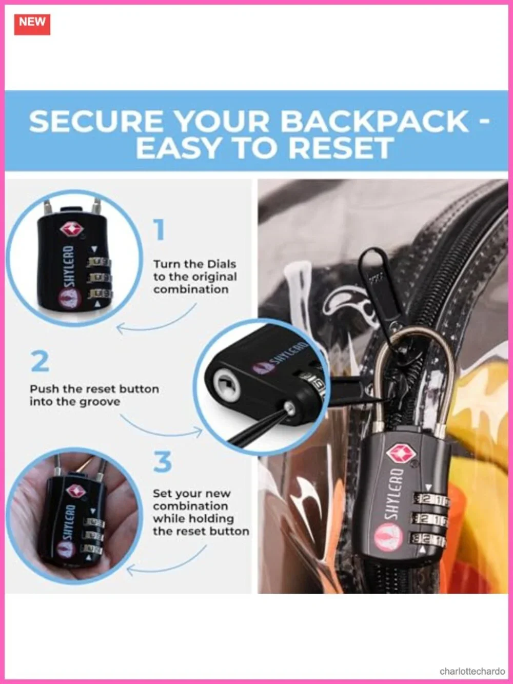 Heavy Duty XL Clear Backpack with TSA Lock, YKK Zippers, Key Holder, 32L